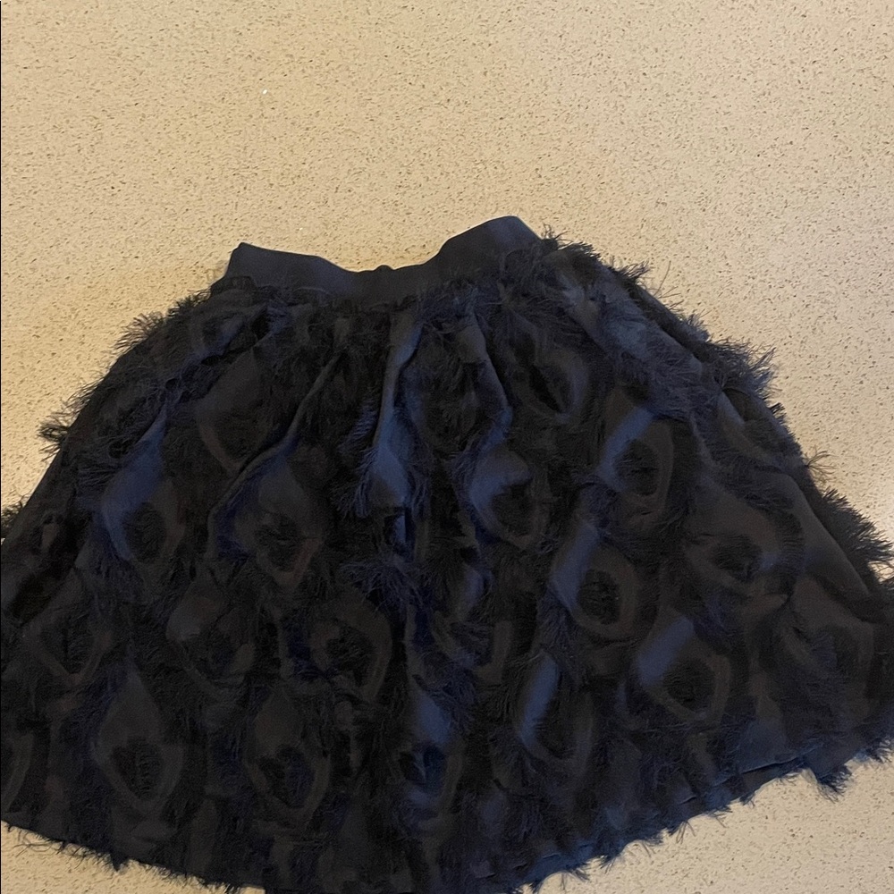 H&M Navy A-Line Skirt with Textured Design